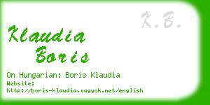 klaudia boris business card